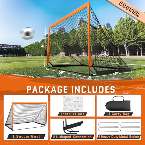 KTRIO 6x4 ft Soccer Goal for Backyard, Portable Soccer Net, Large Foldable Soccer Goals with Carry Bag for Kids Youth Teens Sports - style: Modern