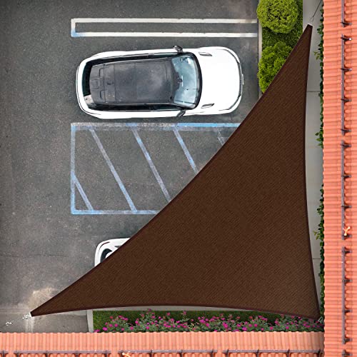 Royal Shade 5' x 9' x 10.3' Brown Right Triangle Sun Shade Sail Order to Make RSTAPRT10, UPF50+ 95% UV Blockage, 200GSM Commercial Standard Heavy Duty, 3 Years Warranty (We Make Custom Size) - color: Brown, size: 5' X 9' X 10.3' Custom Size