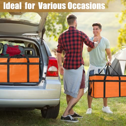 PEASUG Insulated Bags for Food Delivery, XXXL Pizza Delivery Bags, Large Capacity Cooler Bag Keep Food Warm for Grocery Shopping and Catering, Foldable, Heavy-Duty (Orange) - color: Orange, size: XXX-Large