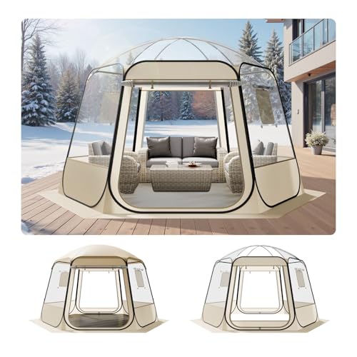 VEVOR Pop up Sports Tent, 8 Sizes Optional Clear Bubble Tent for 1-6 Person, Waterproof Outdoor Pod with Floor Mat & Top Cover, Garden Igloo Dome Tents Camping Shelter for Sports Watching - color: Clear, size: 11'L x 10.2'W x 7.2'H