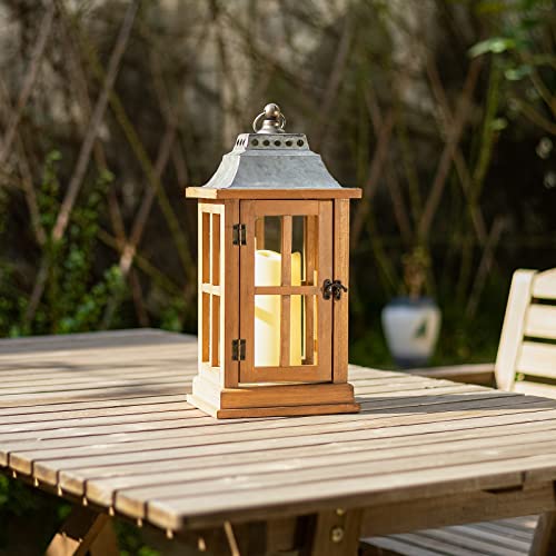 Bdor Lantern Decorative (Set of 2) - 15in IP65 Waterproof Vintage Style Candle Lantern, Decorative Lanterns for Home Decor, Indoor Outdoor, Front Porch, Garden, Farmhouse Weddings Style (No Candles)