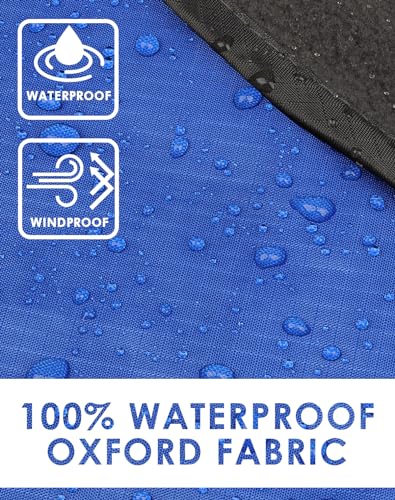 DUKUSEEK Outdoor Waterproof Stadium Blanket, XL Large (79x56) Hooded Stadium Blankets with Fleece,Portable,Warm Outside Blankets for Cold Weather, Camping, Sports, Beach, Football, Festivals… - color: Blue