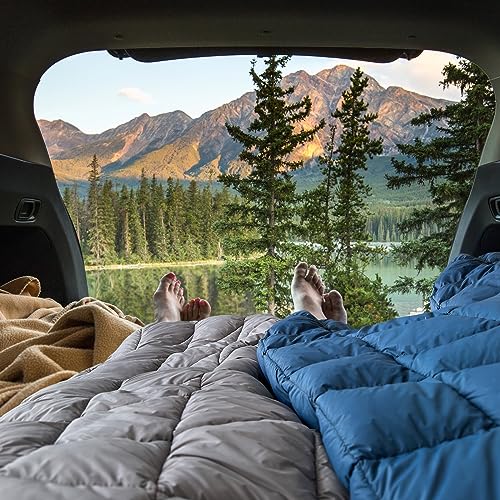 Camping Blanket,MINI Puffy Blanket Lightweight Windproof Water Resistant for Outdoors,Hiking,Beach,Car,Picnic,Stadium - color: Grey, size: 39"x55"