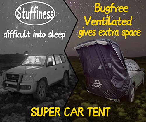 Hasika SUV Tailgate Tent - 2 Person Car Camping Awning, 3000mm Waterproof & UPF 50+ -Portable Hatchback Tent for Couples & Pet Owners, 2-Min Setup Road Trip Essentials Yellow - size: Small