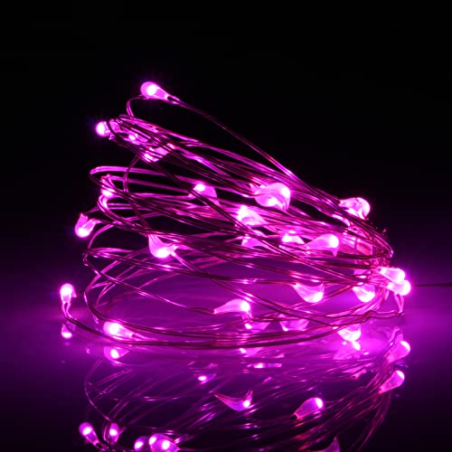 XINKAITE Fairy Lights - Waterproof LED Starry String Lights for Indoor & Outdoor DIY Decoration, Home Parties, Christmas Holiday (10FT/3Meters, Pink) - color: Pink, size: 10ft
