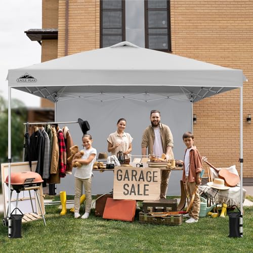EAGLE PEAK Commercial Canopy 10x10 Pop Up Canopy Tent with 1 Sidewall, Easy Setup Heavy Duty Instant Event Shelter for Vendors & Markets, Outdoor Sun Shade, White - color: White, size: 10x10