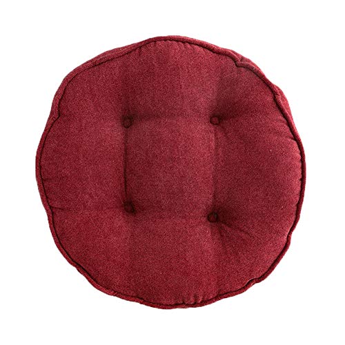 vctops Soft Chair Pads 18 inch Diameter Super Comfy Thicken Solid Color Round Seat Cushion for Kitchen Dining Room Office Chairs (Red,18" x 18") - color: Red
