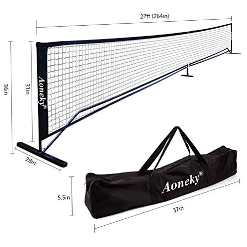 Aoneky Mini Portable Tennis Net for Driveway - Kids Soccer Tennis Net - Pickleball Net - size: 22 Feet