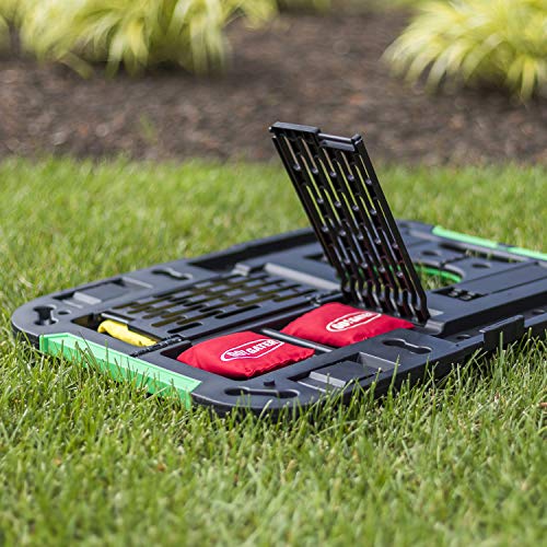 EastPoint Sports Go! Gater Cornhole – Light-Up and Travel Versions – Easy Storage & Light-Weight – Perfect for Outdoor and Indoor Play - style: Standard Board - Black/Green