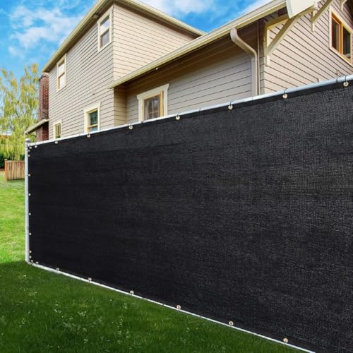 ShadeMart 5' x 25' Fence Privacy Screen Black Heavy Duty 170 GSM Fencing Mesh Shade Net with Grommets & Zip Ties, 90% Blockage Fence Screen for Balcony Yard Outdoor Garden Pool (We Customize Size) - color: Black, size: 0 5' x 2 5'