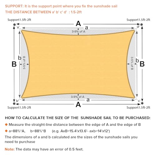 Artpuch Sun Shade Sail, 10'X12' Sand Rectangle Curved Edged Sun Shade, Commercial Grade 185GSM HDPE UV Permeable Outdoor Shade Cloth for Deck, Backyard, Patio (Custom Sizes Made)