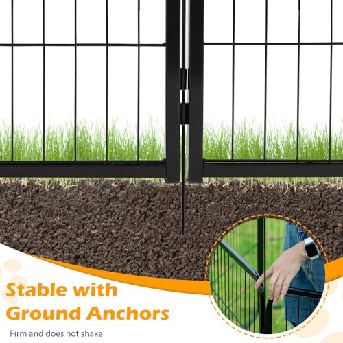 FDW Dog Playpen Dog Pen Dog Kennel 16 Panels 24 Inch Height Indoor Outdoor Folding Metal Portable Puppy Exercise Pen Heavy Duty Dog Fence for Yard Camping,Black - style: 16 Panels