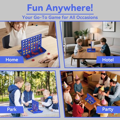 Pup Go Standard Size 4 in a Row Board Games for Kids Ages 3 for Boys Girls Teens, Classic Family Game Educational Toy, Portable 2-Player Strategy Games, 6 Spare Discs Included - color: Standard Size