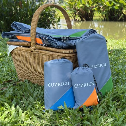 Beach Blanket Waterproof Sandproof Beach Mat 79" X 83" / 7' X 7' for 1-4 Adults Quick Drying Outdoor Picnic Mat Beach Accessories for Travel, Camping, Hiking - color: Gray/Orange, size: 78"*83" / 6.56ft×6.89ft