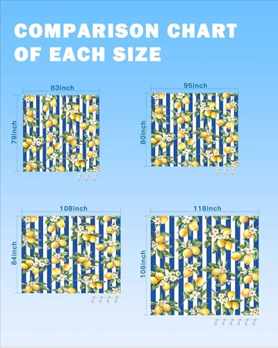 Lemon Beach Blanket Waterproof Sandproof 95"x80", Summer Blue Stripes Oversized Beach Mat with 4 Corner Sand Pocket & 4 Stakes, Compact Outdoor Picnic Mat for Camping Travel Festivals - color: Blue, size: 95"x80"