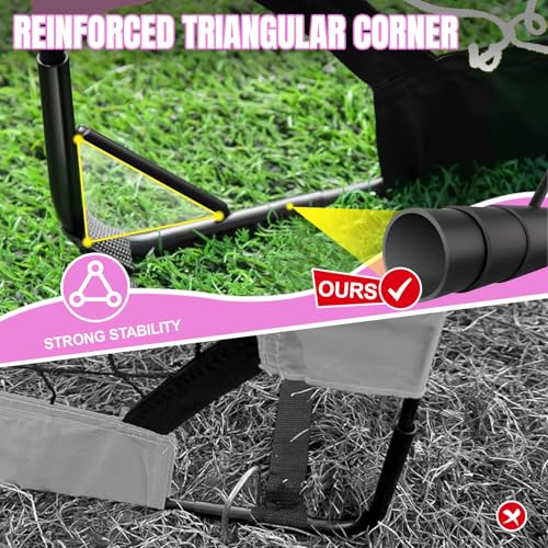 Pro-Grade Kids Backyard Soccer Goal, Tear-Resistant 5-Layer Polyester Soccer Net & 10mm Poles for Maximum Durability, 4x3ft/6x4ft/7x5ft, Pop Up Portable Soccer Training Equipment Set with Size 4 Ball - size: 6 ft x 4ft, style: Pink