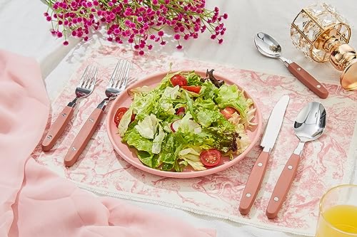 ANNOVA Silverware Set, Retro/Rivet Colorful Stainless Steel Tableware Kitchen Flatware Set Utensils, Includes Dinner Knives, Forks, Spoons, Salad Forks & Dessert Spoons (Brown, 20 Pieces) - color: Brown, size: 20 Pieces