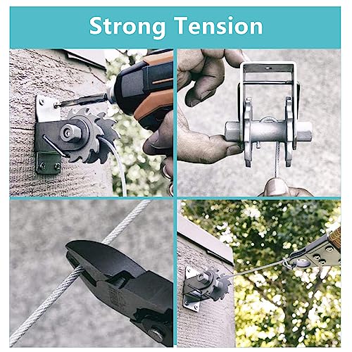 Shade Sail Hardware Kit Include Winches & Wire Rope, Anti-Rust Stainless Steel Sun Shade Hardware Kit for Rectangle Square Triangle Shade Sail Installation(71 PCS) - size: 6#-75PCS, style: Classic