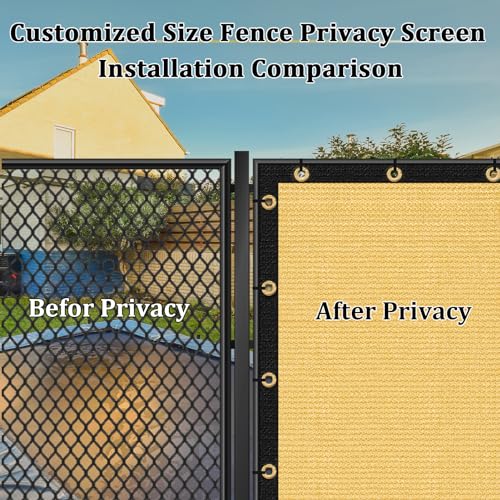 Shade&Beyond 3'x1' Sand Privacy Screen 90% Visibility Blockage Fence Sreen 170 GSM Fencing Mesh Fence Panel for Wall Garden Yard Backyard Indoor Outdoor Home Decoration,A515 - color: Sand, size: 3'x1'Customized