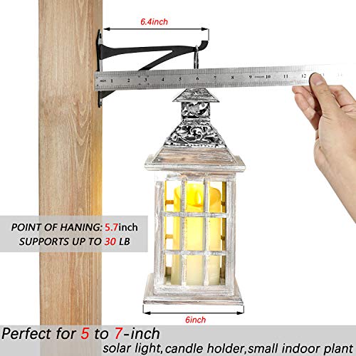 2 Piece 6" Outdoor Indoor Decorative Small Planter Lantern Hooks for Wall Hanging Windchime Hummingbird Feeder Hangers, Black - size: 6 Inch