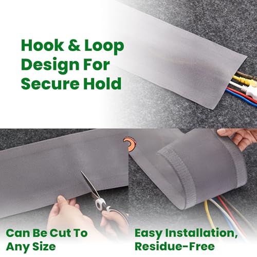 ECOHomes Carpet Cord Cover (Grey, 6 Inch x 30 FT) | Cord Covers for Carpet to Hide Floor Cables and Electric Wires, Low Profile Cord Hider for Extension Cords and Cable Management in Home and Office - color: Grey, size: 6 Inch x 30 FT