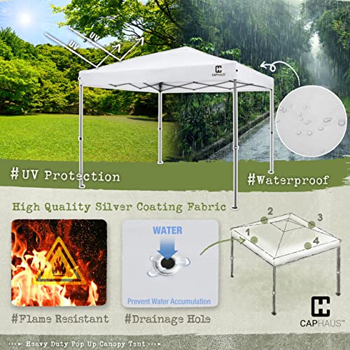 Fencer Wire 12ft x 12ft Pop Up Canopy Tent, Heavy-Duty Commercial Grade with Patented One-Push Central Locking, Portable and Instant Folding Shelter with Wheeled Carry Bag and Weight Bags, Blue - color: Blue, style: 12x12