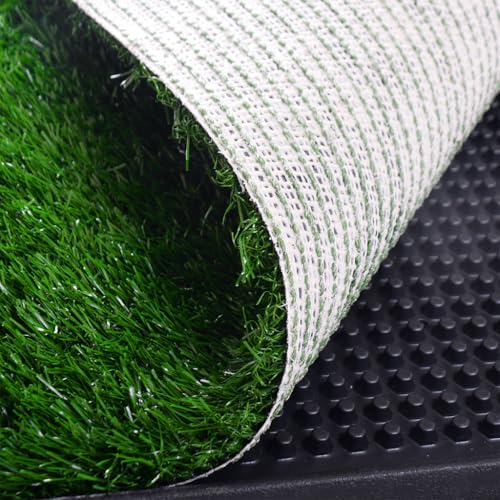 Portable Dog Grass Pet Loo, Indoor Outdoor Portable Potty Artificial Grass Patch Bathroom Mat with Washable Pee Pad and Full System Trays Home Training Toilet Pad for All Dogs Use