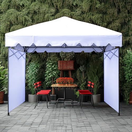 VitalCozy 6 Pcs Canopy Sidewalls for 10x10 ft Pop up Canopy Tent Waterproof Canopy Tent Sidewalls for Outdoor Party Replacement, Sidewall Only, Tent Not Included (White)