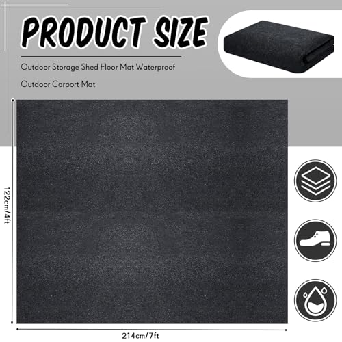 Haull Shed Floor Mat 4 x 7 ft Outdoor Waterproof Nonslip Durable Storage Sheds Protector Rug for Carport Patio Garage Garden Spring Summer Outdoor, Storage Shed Not Included - size: 4 x 7 ft