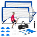 Soccer Goal, Soccer Goals for Backyard, 6x4ft Portable Pop Up Soccer Net Set, Soccer Training Equipment with Soccer Ball, Ladder and Cones - color: Blue