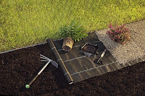 GardenMate 1m x 50m roll Woven Weed Control Fabric - UV stabilised 100gsm Landscape Ground Cover Membrane - size: 1m x 50m = 50m²