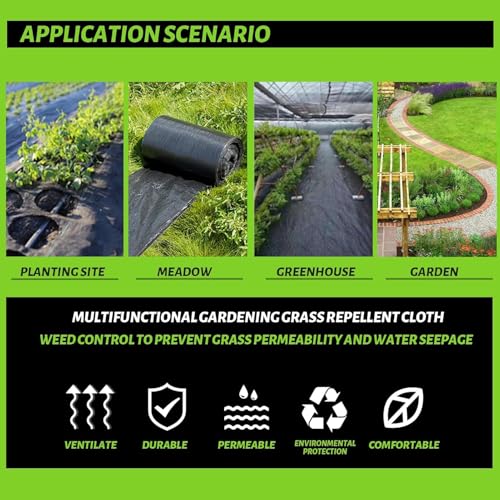 3x100FT Weed Barrier Landscape Fabric Heavy Duty, 3.2oz Durable Geotextile Fabric, Block Gardening Ground Cover Weed Mat, Weed Control Garden Cloth for Landscaping, French Drains, Yard Driveway - size: 3*100ft