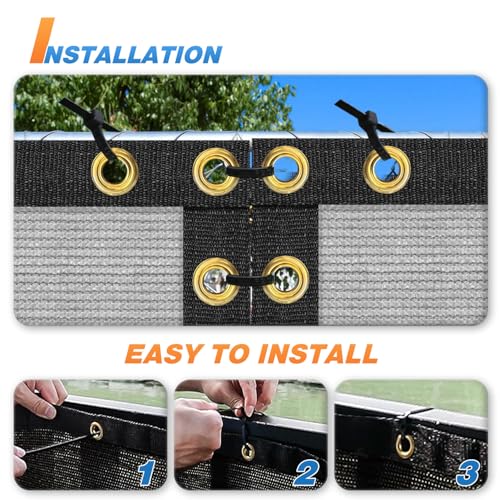 TANG 4' x 25' Privacy Fence Screen Grey Shade Cloth with Grommets, Chain Link Fence Panels Outdoor Mesh Fabric Fencing, Balcony Windscreen Cover,Temporary Garden Fencing for Yard Deck Pool - color: Gray, size: 0 4' x 25'