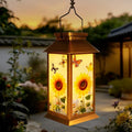 Mothers Day Gifts, Solar Lanterns Outdoor Waterproof Hanging Garden Decor with Sunflower Butterfly Pattern Outdoor Solar Lights for Garden Lawn Yard Patio Porch, Gifts for Mom Women Grandma - style: Sunflower Butterfly