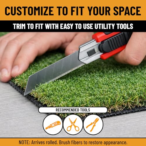Ottomanson Dog Grass Mat 2' x 2'7" – Artificial Grass Pad for Dogs, Balcony & Patio, Turf for Pet Training & Potty, Drainage Holes & Easy to Clean - size: 2-ft