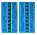 COTTON CRAFT Oversized Beach Towel - 2 Pack XL 39 x 68 inches Big & Huge Beach Blanket Towel - 100% Cotton Jacquard Velour - Super Soft Luxury - Pool Picnic Bath - Tropical Hibiscus Aqua Blue Purple - color: Hibiscus - Aqua Blue Purple, size: 2 Pack - 39x