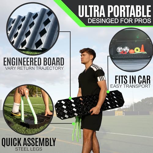 QuickPlay Replay Station 4-in-1 Soccer Rebounder Board - Portable Rebound Board for Backyard - Dual Surface, Dual Angle Soccer Passing Board for Passing & Reaction Skills - Soccer Training Equipment - style: Replay Station XL