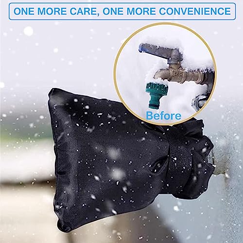 Outdoor Faucet Covers for Winter, Actgan 8.3"H x 6"W Thickened Outside Garden Faucet Socks for Freeze Protection, Reusable Insulated Faucet Covers, 6 Pack, Black - color: 6 Piece 8.3"H x 6"W Black