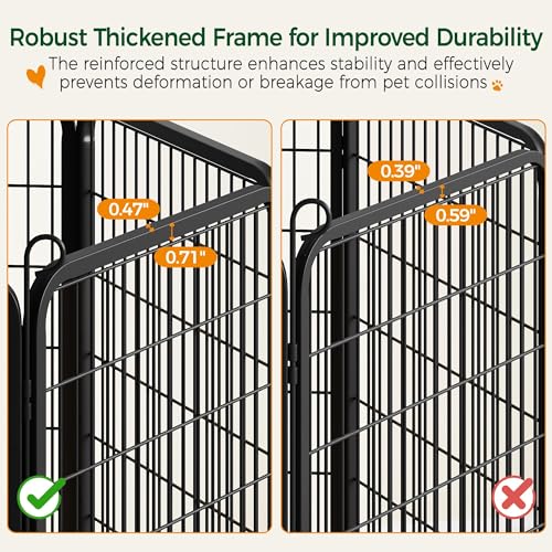 Yaheetech Dog Playpen Outdoor, 32 inch 16 Panels Dog Pen Indoor Heavy Duty Puppy Exercise Pen Metal Pet Fence for RV Camping/Yard/Garden - size: 32"