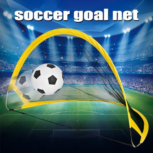 Packable 2 Pack Soccer Goal Pop Up Backyard Portable Soccer Goal Net Foldable Indoor Outdoor Kids Soccer Goal Set Soccer Training Equipment Soccer Ground Stakes