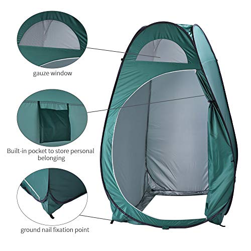 Pop Up Shower Changing Room Privacy Tent, Instant Portable Outdoor Shower Tent, Camp Toilet, Rain Shelter for Camping & Beach Lightweight & Sturdy, Easy Set Up, Foldable,with Carry Bag - style: Green