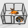 Small Dog Playpen Indoor 24 Inch 8 Panels Pet Pen with Door & Stakes Portable Exercise Puppy Playpens Metal Dogs Fence Outdoor for Yard RV Camping Training Trips Foldable Expandable - size: 20 Inch