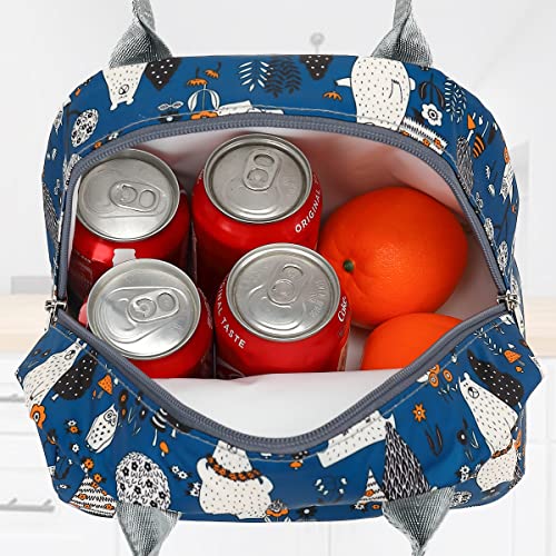 FlowFly Insulated Lunch Cooler Bag - Tote Bag Organizer for Women/Men, Owl - color: Owl