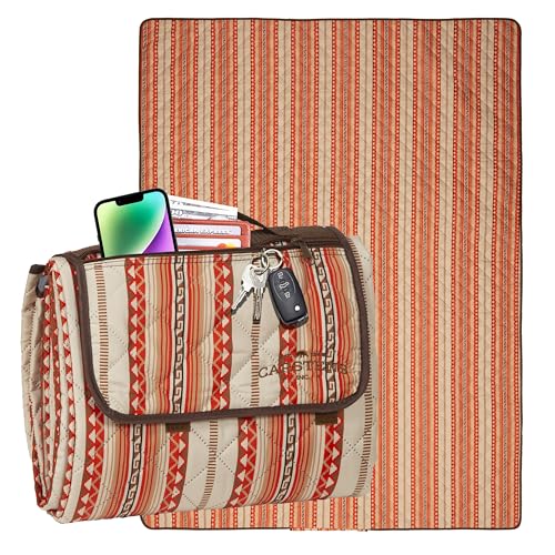 Carstens, Inc. Easy Pack Waterproof Sandproof Picnic Blanket, Lightweight Foldable Outdoor Camping Beach Mat, Large 60"x80", Chinlee Stripe - color: Chinlee Stripe