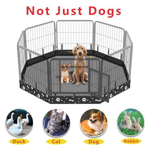Dog Playpen Bottom Pad Fits for 24 Inch 8 Panels Metal Exercise Pet Playpen, Dog Crate Pad Puppy Playpen Pad, Elastic Band Connections.(Note: Playpen Not Included) -Black - color: Black