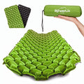 POWERLIX Ultralight Inflatable Camping Sleeping Pad - Camping Mattress Sleeping Mat for Backpacking, Hiking, Compact Lightweight Sleeping Pad for Camping, Inflation Bag/Repair Kit Included - color: Green & Black