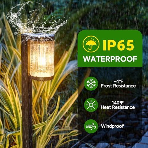 ELECLINK Solar Pathway Lights Outdoor, 6 Pack Upgraded Outdoor Solar Lights for Outside Super Bright Up to 12Hrs, IP65 Waterproof Solar Garden Lights for Yard Path Sidewalk Gifts for Women Mom Grandma - color: Warm White, size: 6 Pack