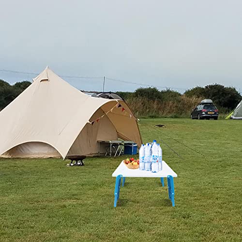 Modern-Depo 15.9"x14.2"x9.6" Large Portable Folding Beach Table for Sand Foldable Height Adjustable Side Table Desk for Camping Picnic BBQ with Carry Bag, Cyan - color: Cyan