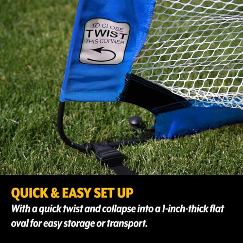 PUGG Pop Up Soccer Goal, Portable Training Football Knitted Poly Net Equipment, The Original Pickup Game Goal, Includes Two Goals & Bag - size: 4 Foot