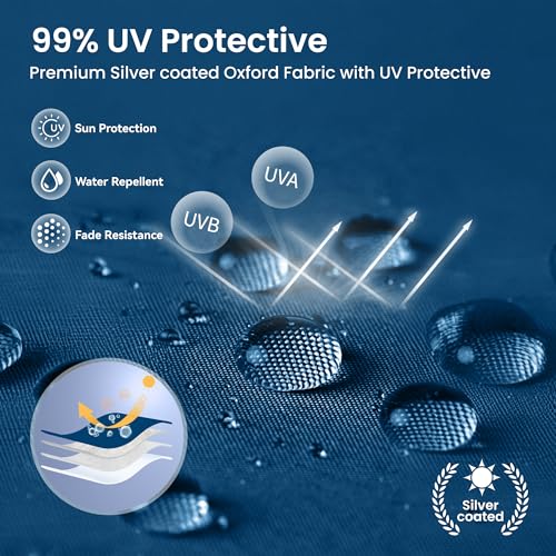 PHI VILLA 10x10ft 1-Person Setup Pop Up Canopy Tent Instant Portable Shelter w/ 1-Button Push, Case, 4 Weight Bags - Dark & Light Blue - color: Dark & Light Blue, size: 10×10 one push